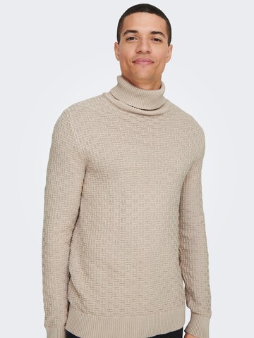 Only & Sons Sweater 'Kay' in Beige