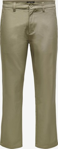 Only & Sons Regular Chino trousers 'Edge' in Green: front