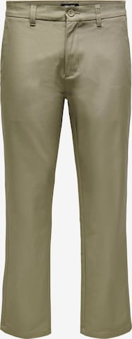 Only & Sons Regular Chino Pants 'Edge' in Green: front