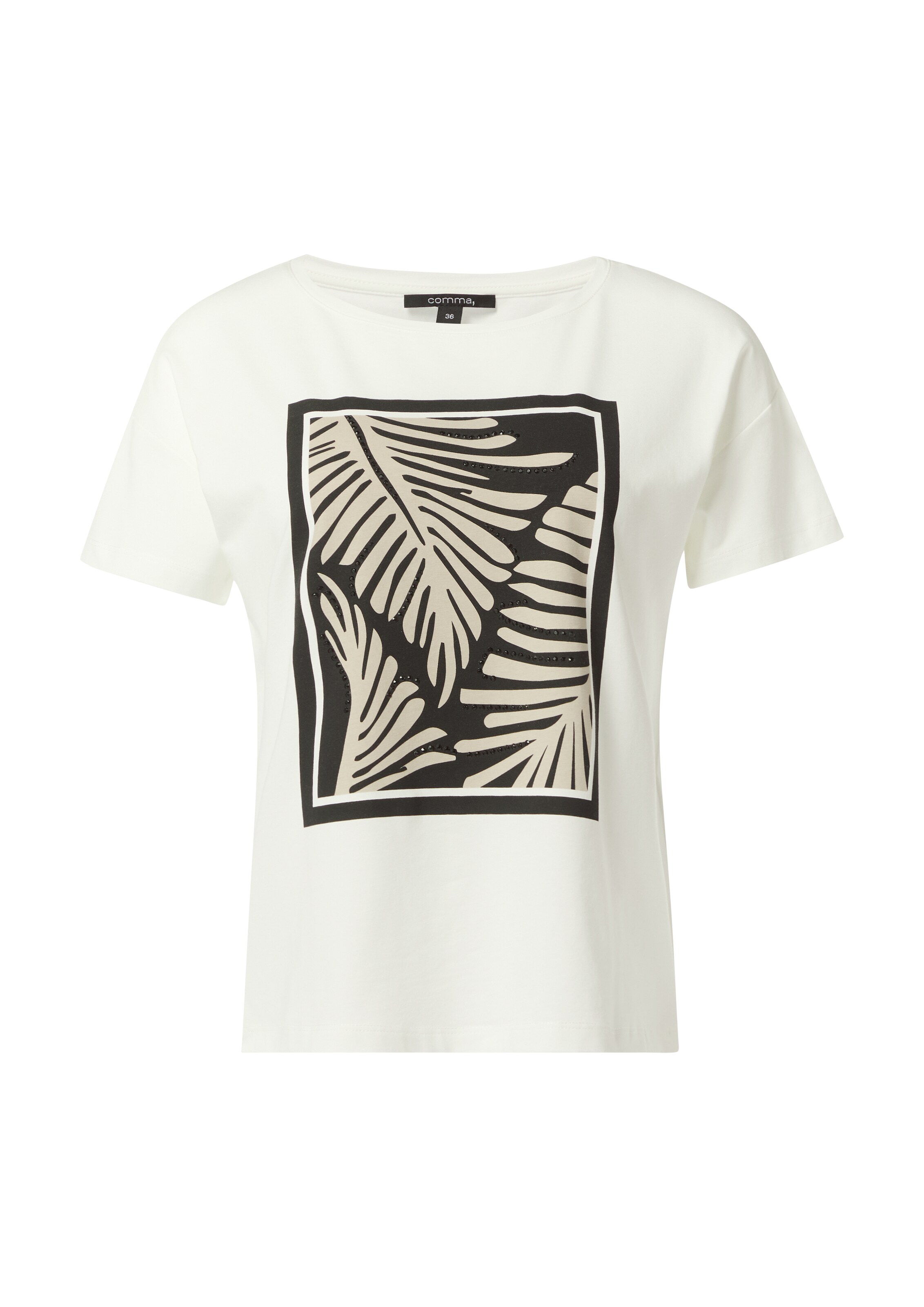 COMMA T-Shirt in Beige: Vorderseite