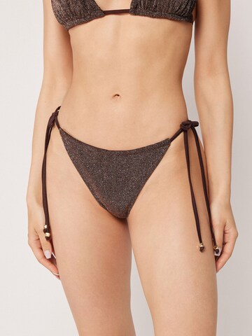 CALZEDONIA Bikini Bottoms 'Brown Glitter' in Brown: front
