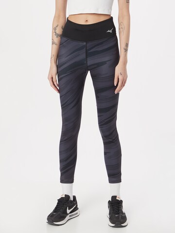 MIZUNO Skinny Workout Pants in Black: front