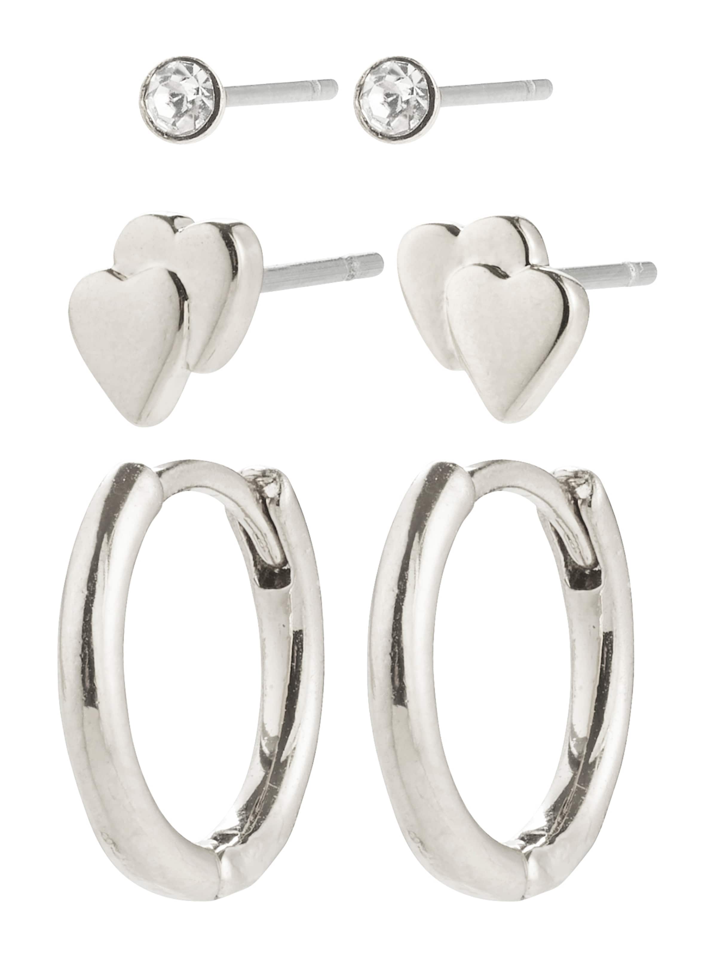 Pilgrim Náušnice 'Halo' – stříbrná: přední strana