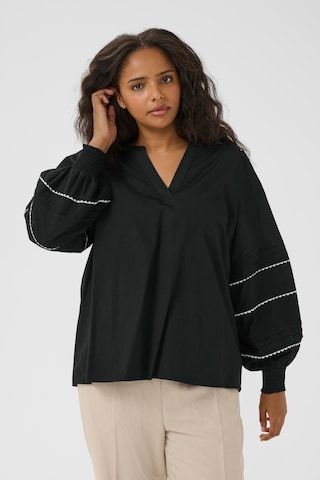 KAFFE CURVE Bluse 'KCariel' i sort: forside