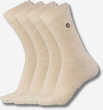 Chaussettes QOLONIA en beige : devant