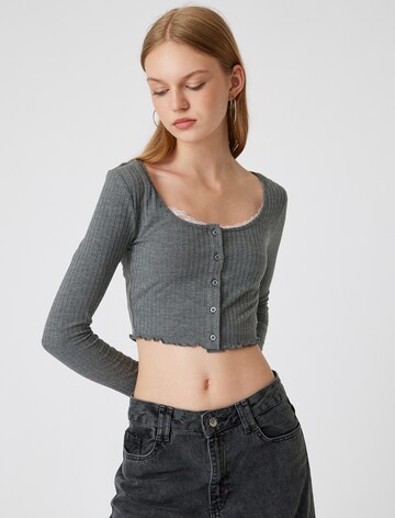 Koton Knit Cardigan in Grey: front
