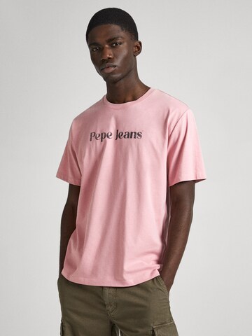 T-Shirt 'CLIFTON' Pepe Jeans en rose : devant