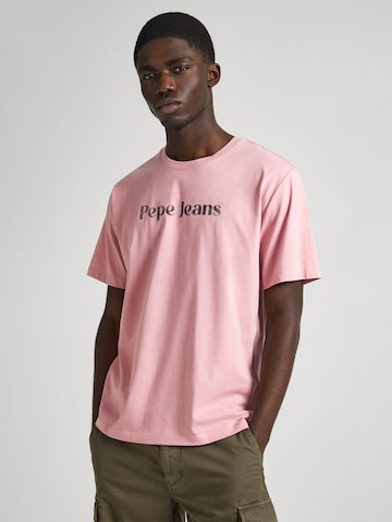 Pepe Jeans Μπλουζάκι 'CLIFTON' σε ροζ: μπροστά