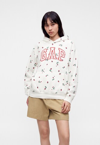 GAPSweater majica 'HERITAGE' - bijela boja: prednji dio