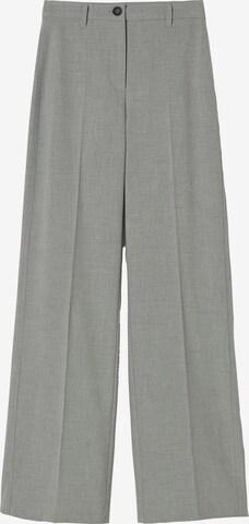 Wide Leg Pantalon à plis Bershka en gris : devant