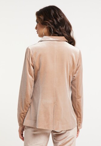 Blazer di faina in beige