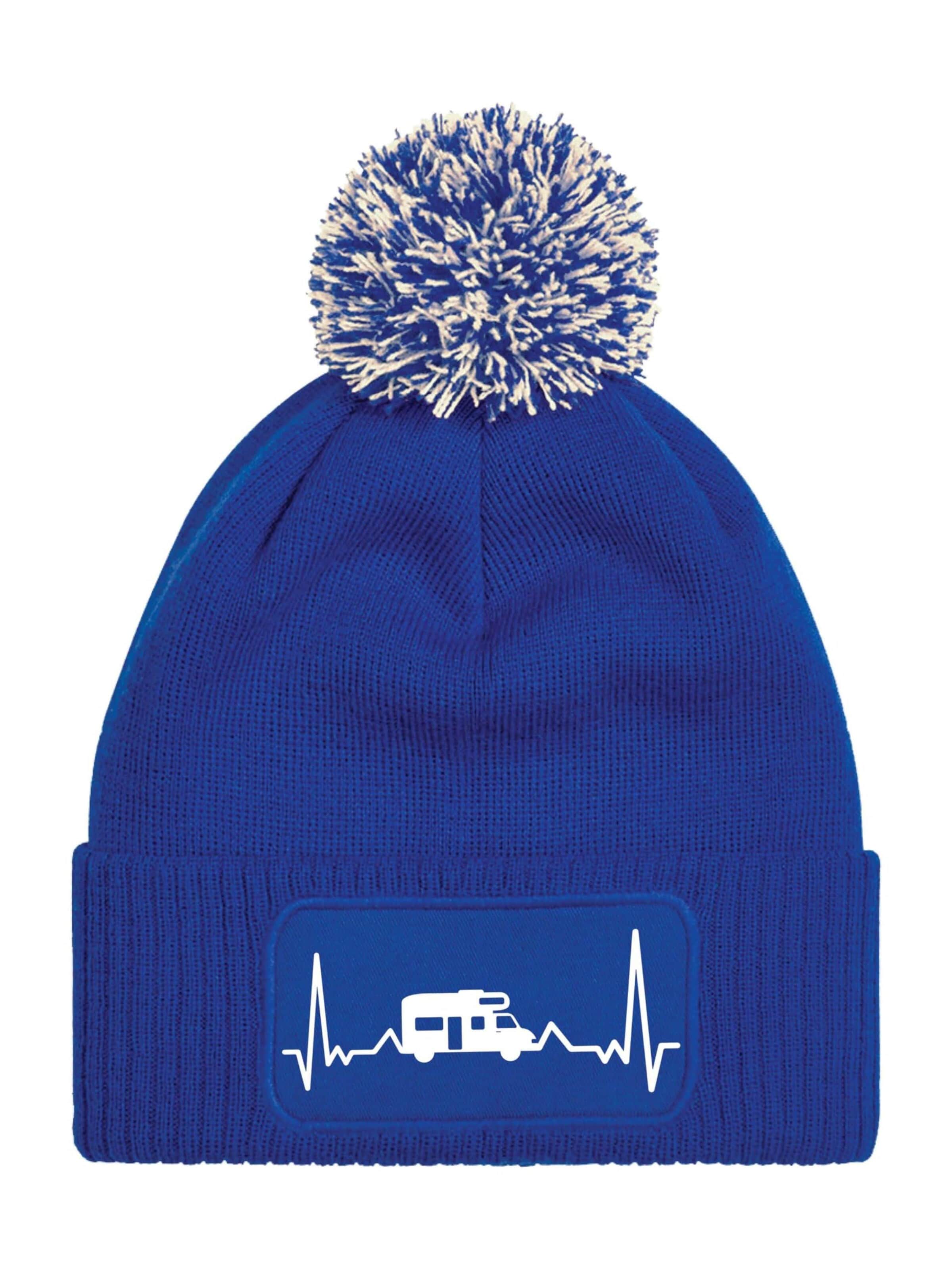 Youth Designz Mütze 'Heartbeat Camping'‌‌‌‌ in Blau: Vorderseite