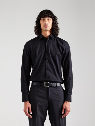 HUGO Slim Fit Hemd 'Jenno' in Schwarz: Vorderseite