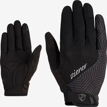 ZIENER Athletic Gloves 'CEDA TOUCH LONG' in Black: front