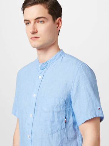 TOMMY HILFIGER Regular fit Button Up Shirt 'MANDARIN' in Blue