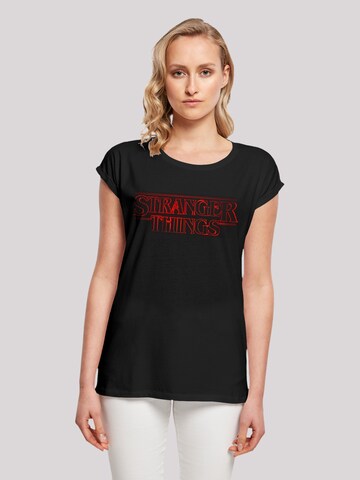 F4NT4STIC Shirt 'Stranger Things  Netflix TV Series' in Zwart: voorkant
