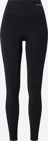 Hummel Skinny Urheiluhousut 'Tif' värissä musta: etupuoli