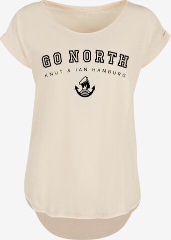T-shirt 'Go North' F4NT4STIC en beige : devant