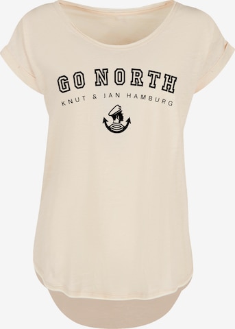 T-shirt 'Go North' F4NT4STIC en beige : devant