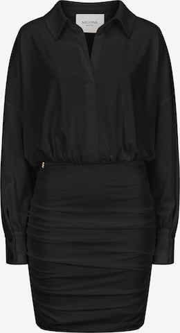 Robe-chemise Nicowa en noir : devant