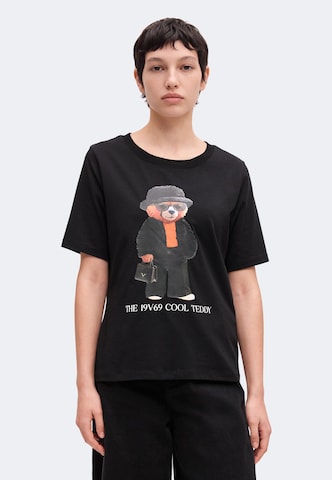 19V69 ITALIA Oversized shirt 'Bellara Cool Teddy' in Zwart: voorkant