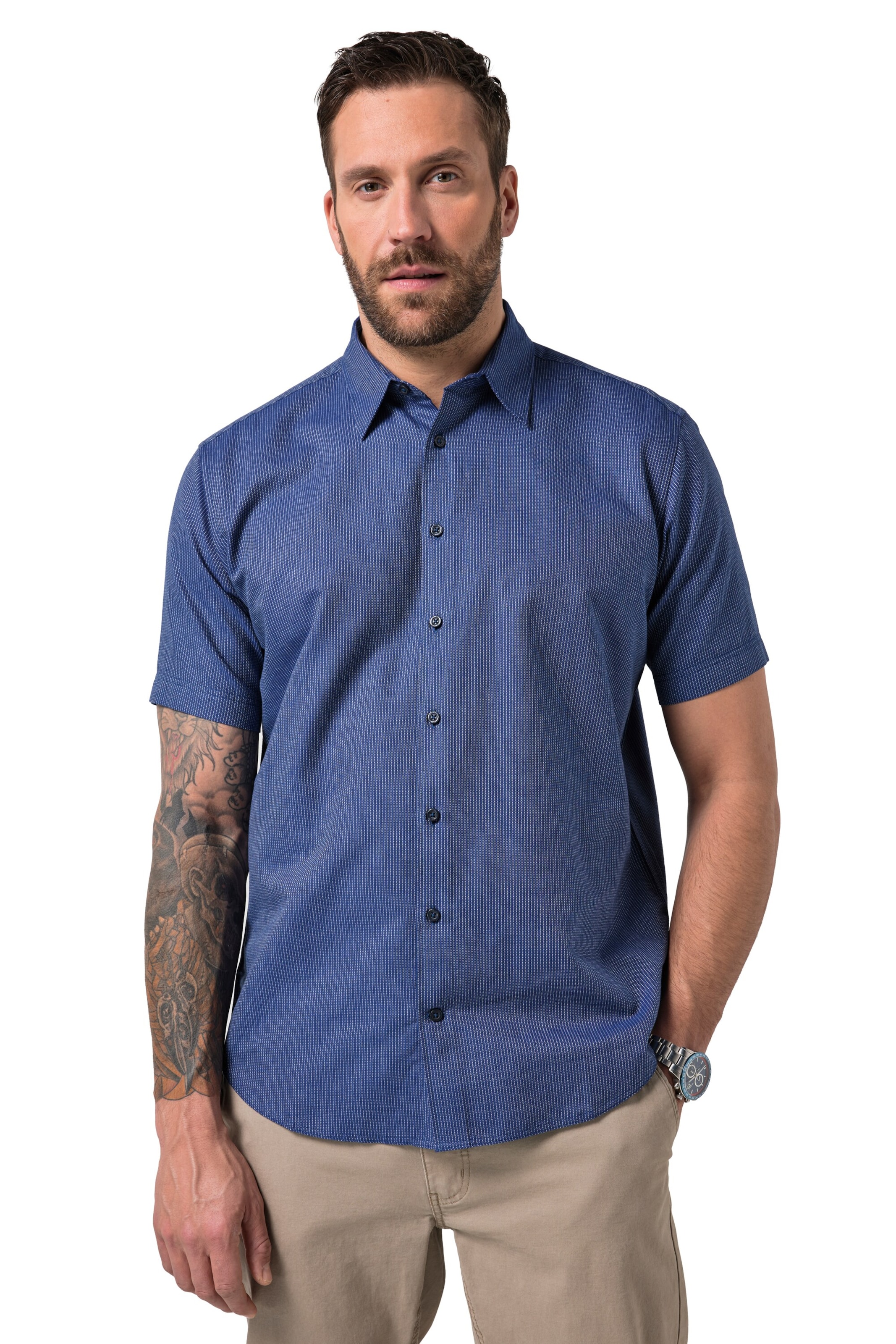 JP1880 Regular fit Button Up Shirt in Blue: front