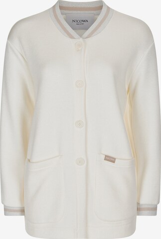 Nicowa Knit Cardigan in White: front