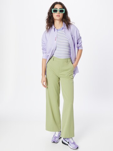 OBJECT Wide leg Pants 'Lisa' in Green