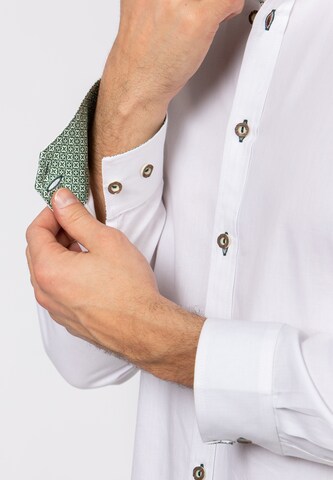 STOCKERPOINT Comfort fit Traditional Button Up Shirt in White