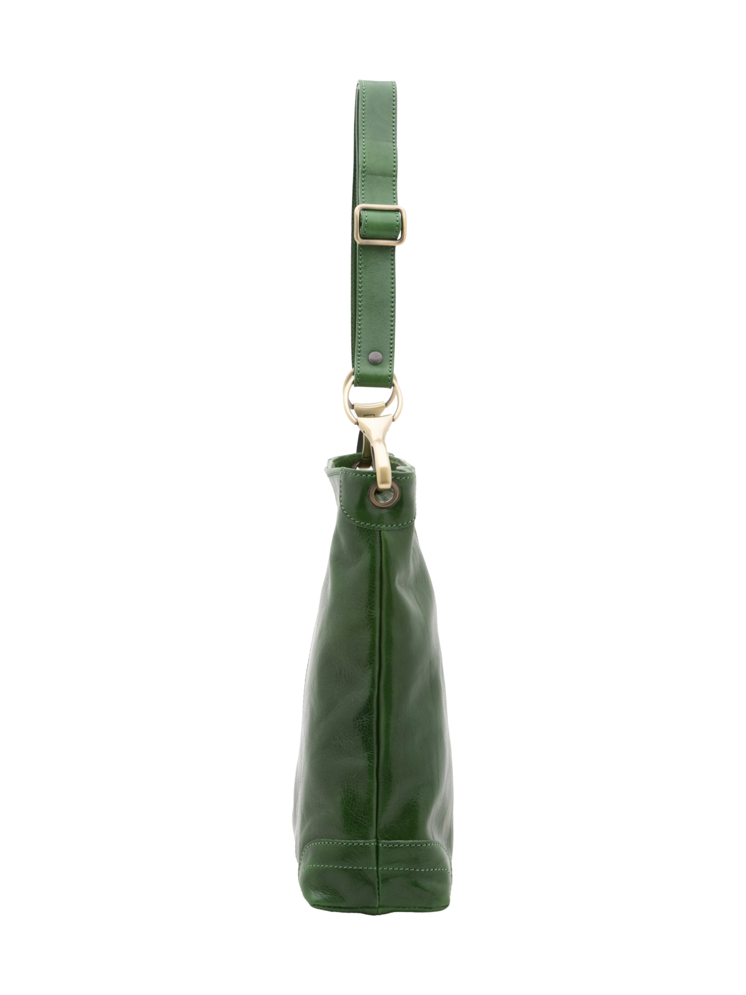 Borsa a spalla 'Borsa a Spalla Donna Pelle Vacchetta Vera - Chiusura Zip Tracolla Regolabile' di I Fratelli in verde