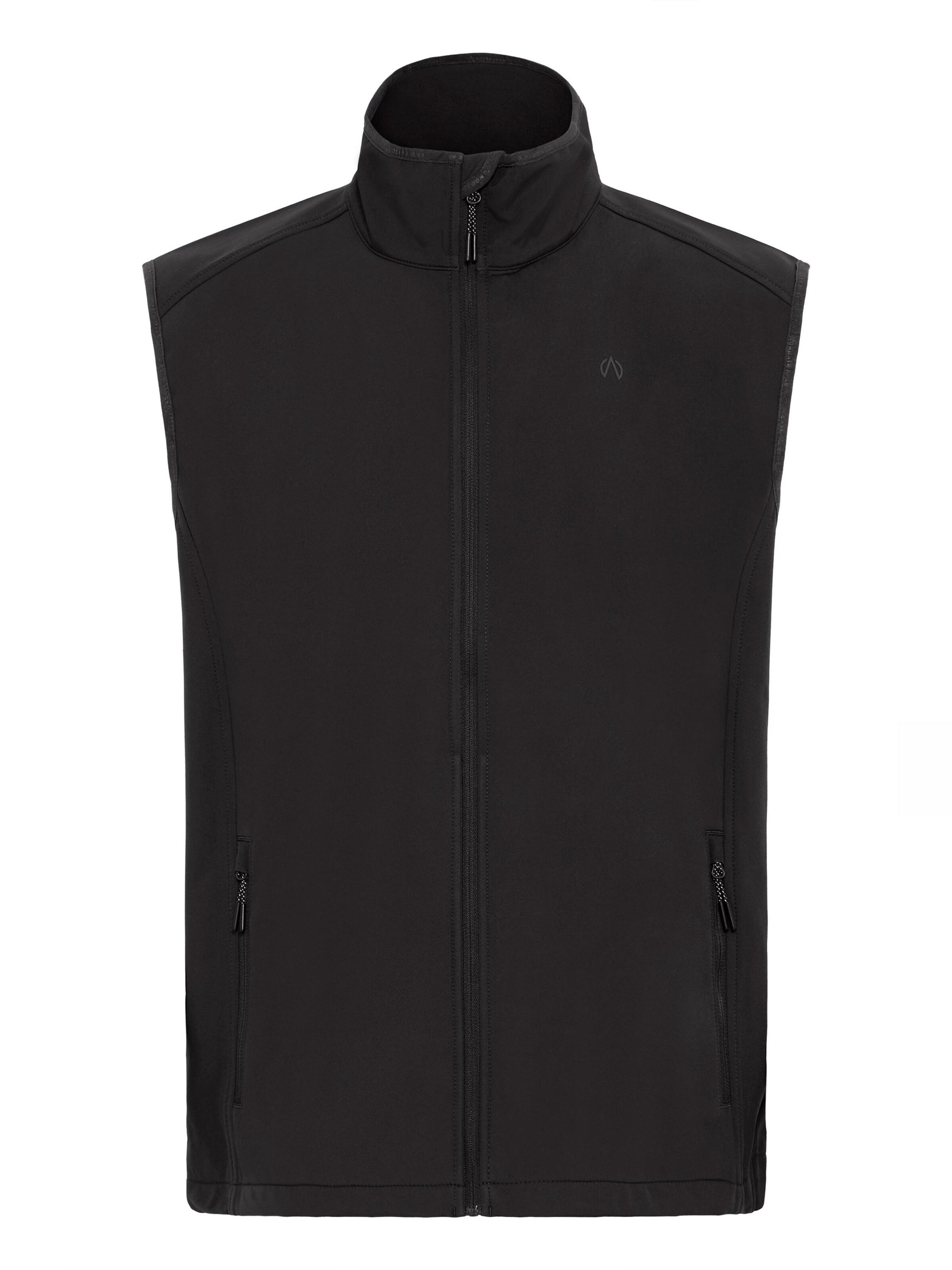 North Bend Bodywarmer 'Lang' in Zwart: voorkant