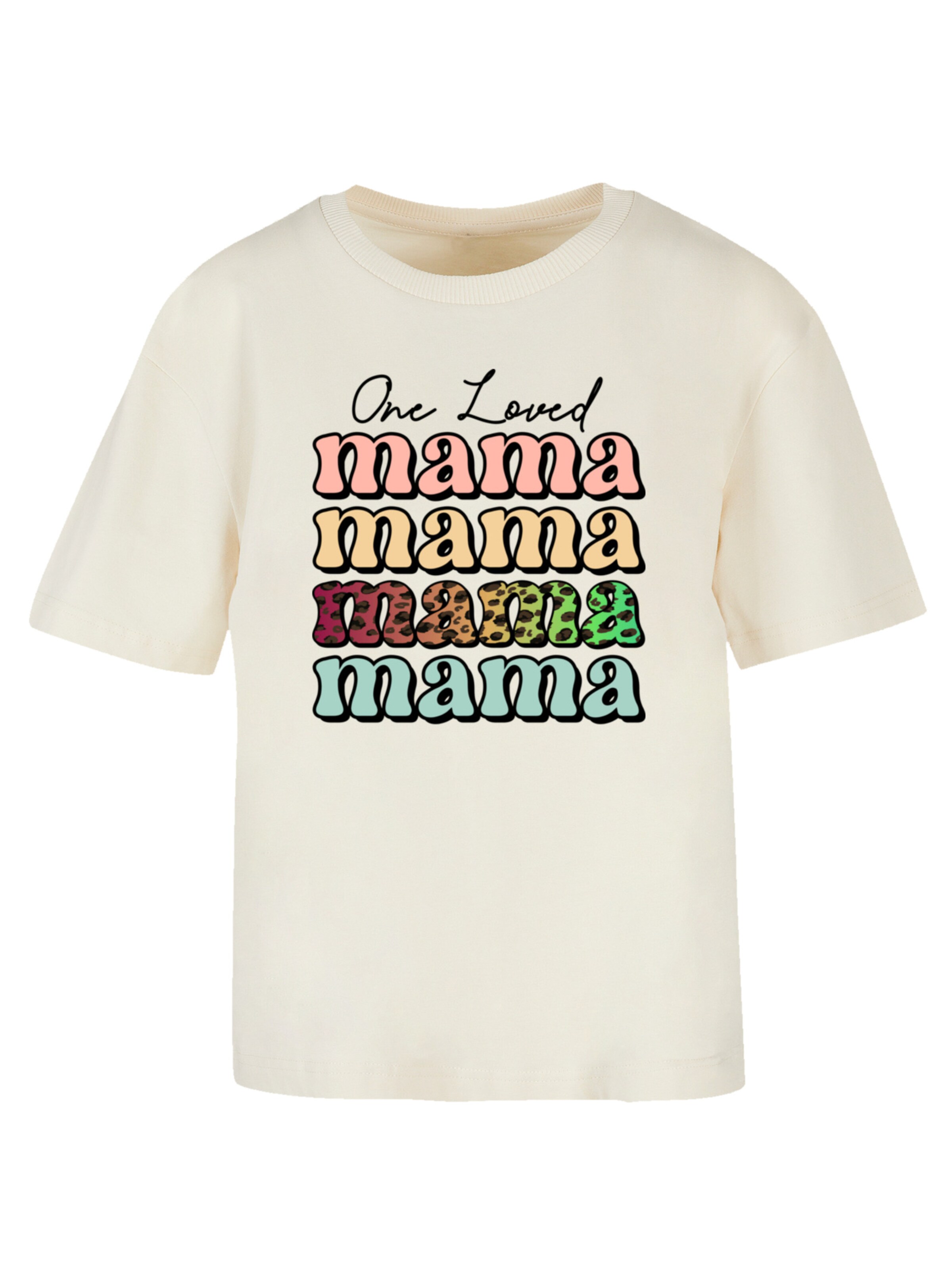 T-shirt 'Mothers Day Mama Typography Leopard Print Pastel' F4NT4STIC en beige : devant