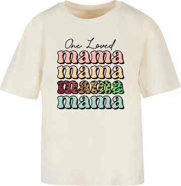 F4NT4STIC Shirt 'Mothers Day Mama Typography Leopard Print Pastel' in Beige: voorkant