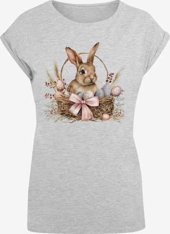 F4NT4STIC Shirt 'Osterhasen Korb Dekor' in Grey: front