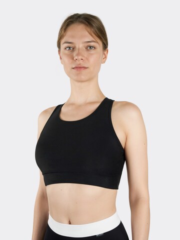 MYLILY T-shirt Bikini Top 'Bustier Bikini Oberteil' in Black: front