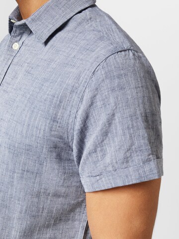 KnowledgeCotton Apparel Regular fit Button Up Shirt in Blue