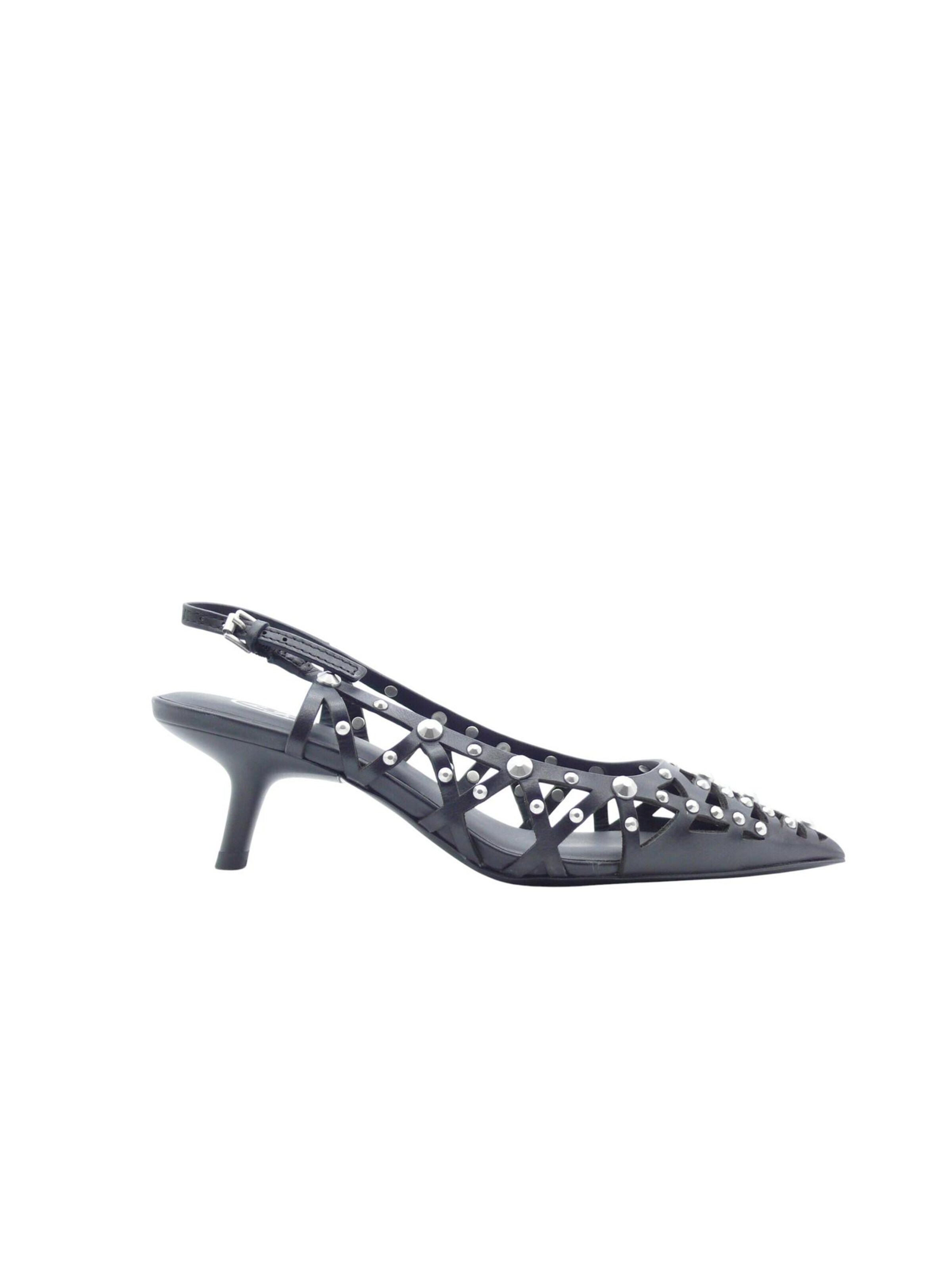 ASH Lodičky 'ASH Bizarre Escarpins Slingback Cuir Noir Clouté' – černá