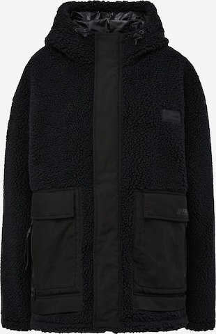 QS Fleece jas in Zwart: voorkant