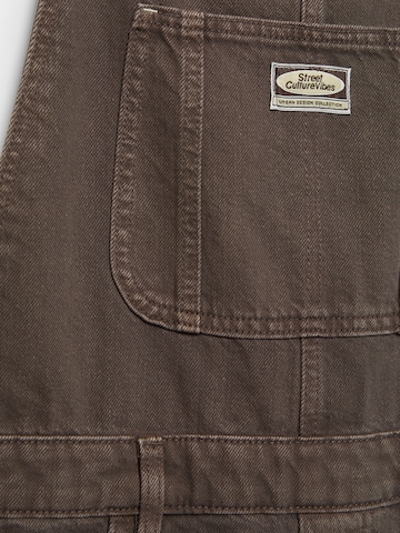 Baggy Salopette en jean Pull&Bear en marron