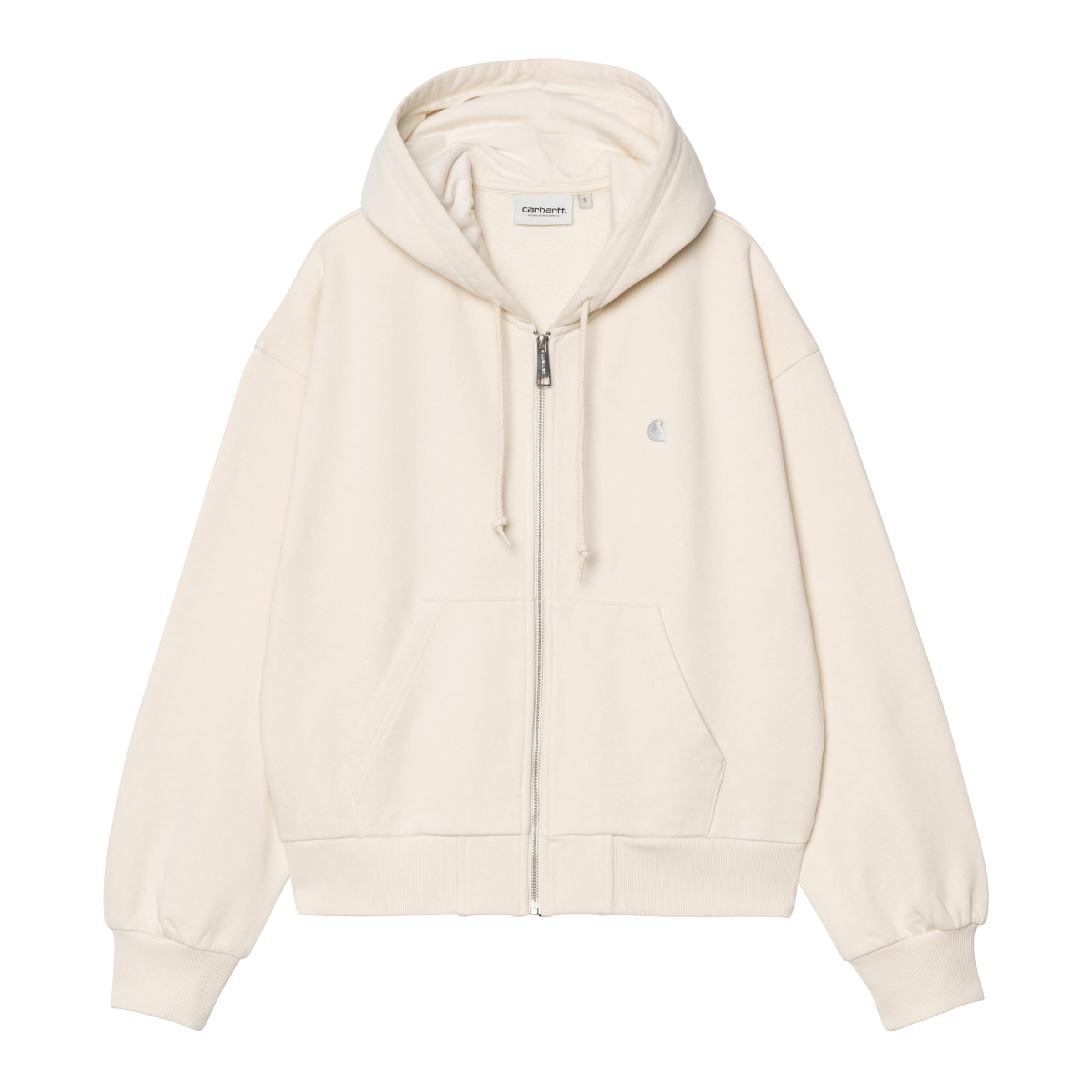 Carhartt WIP Zip-Up Hoodie in Beige: front