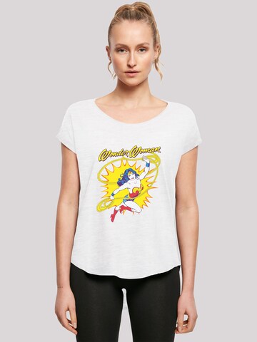 F4NT4STIC T-Shirt 'Wonder Woman Leap' in Weiß: Vorderseite