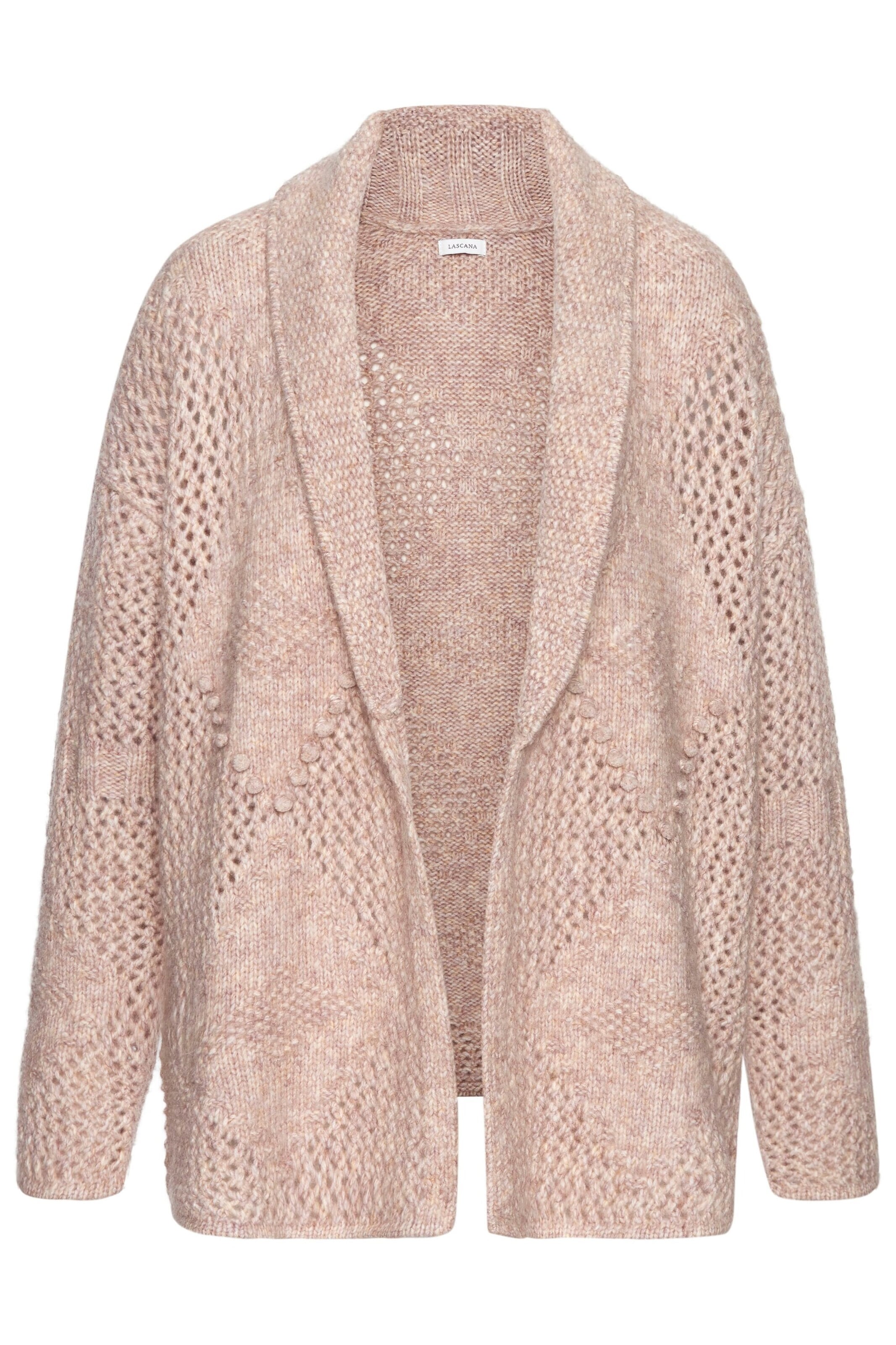 LASCANA Knit cardigan in Pink: front