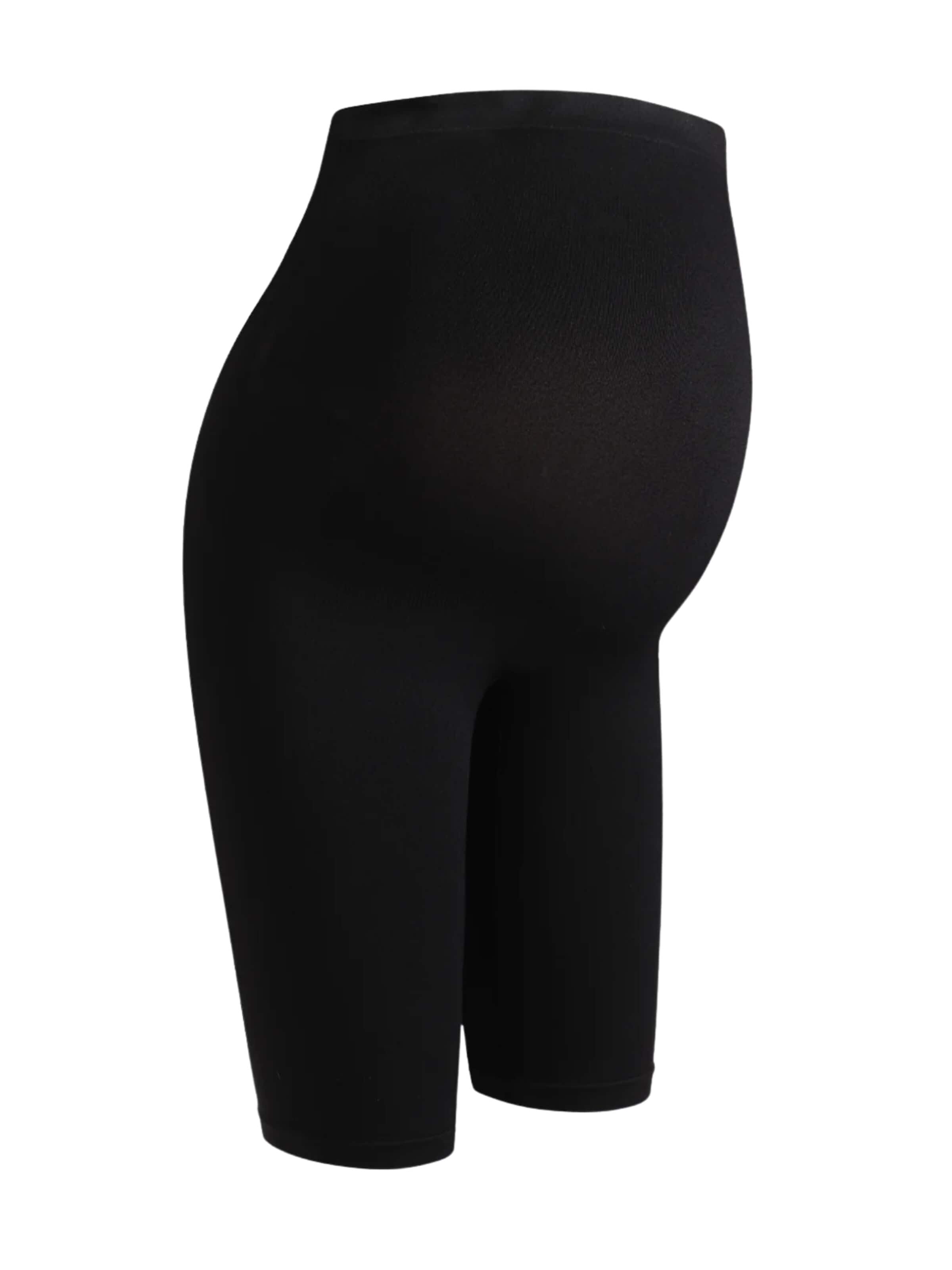 cfab (formerly creamy fabrics) Skinny Byxa 'Seamless Umstandsshorts mit hohem Bund' i svart: framsida