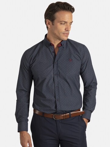 Sir Raymond Tailor Regular fit Button Up Shirt 'Luba' in Blue: front