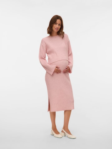 MAMALICIOUS Pulover 'MLMONIQUE' | roza barva