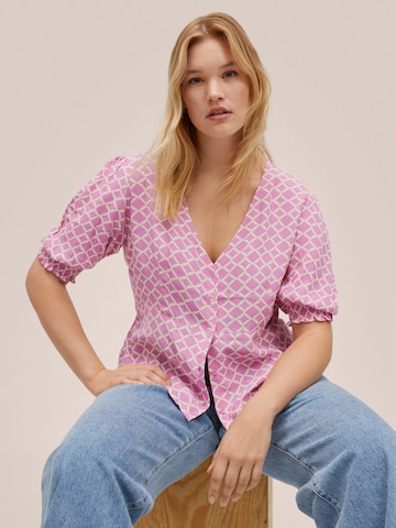 MANGO Blouse 'BEADY' in Roze