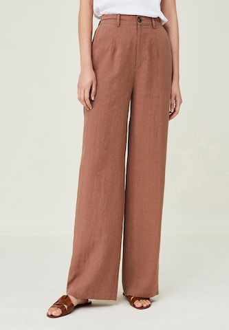 Lexington Wide Leg Leinenhose 'CLEO' in Braun: predná strana