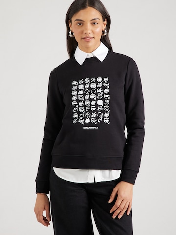 Sweat-shirt 'IKON' Karl Lagerfeld en noir : devant
