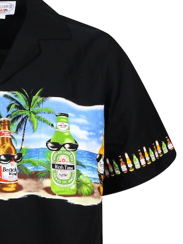 Regular fit Camicia 'Corona Brustdruck' di Pacific Legend in nero