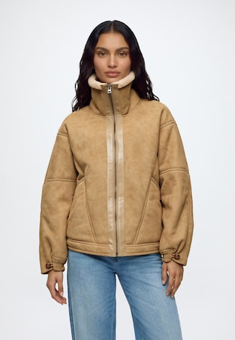 TOPSHOP Přechodná bunda – hnědá: přední strana